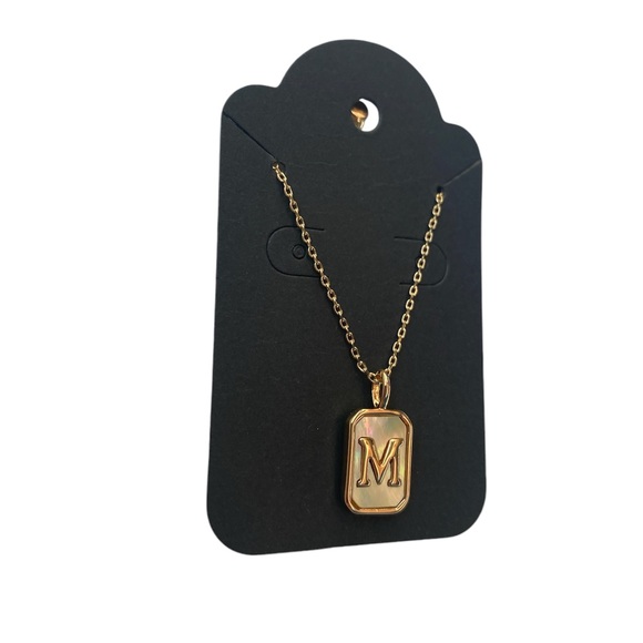 New! M Initial 18 K Plated Necklace - Picture 3 of 9